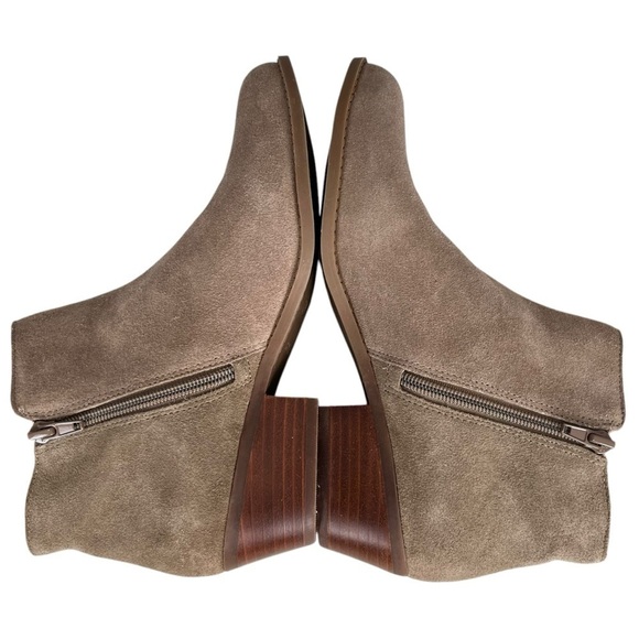 Sole Society “So-Breyon” Tan Suede Stacked Heel Boots Size 7.5 Medium - Picture 5 of 11